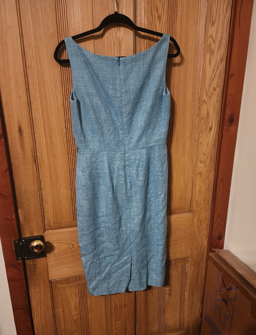 MaxMara Teal Silk/Linen Midi Dress with Matching Jacket, Size 8 MUST SEE!! - Picture 6 of 9
